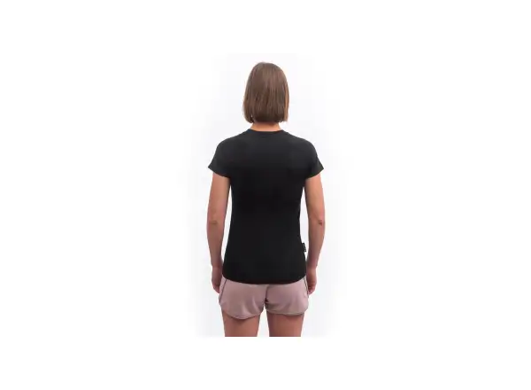 Sensor Merino Active No Logo damska koszulka krótki rękaw czarna