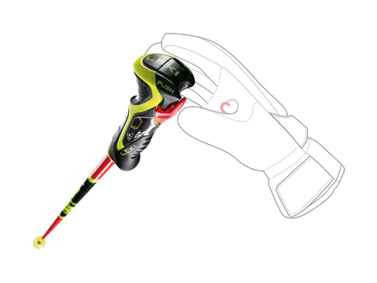 Leki WCR TBS SL 3D narciarskie kije Bright Red/Black/Neonyellow