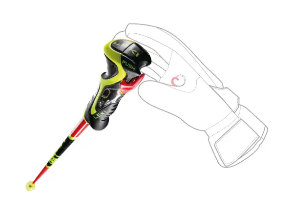 Leki WCR TBS SL 3D narciarskie kije Bright Red/Black/Neonyellow