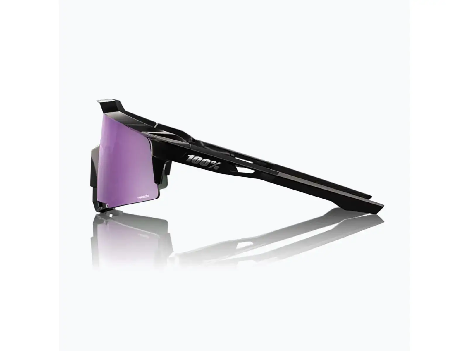 100% Speedcraft okulary przeciwsłoneczne Polished Black/HiPER Polarized Lavender Mirror