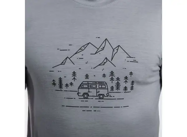 Sensor Merino Active Van Life męska koszulka z krótkim rękawem szara