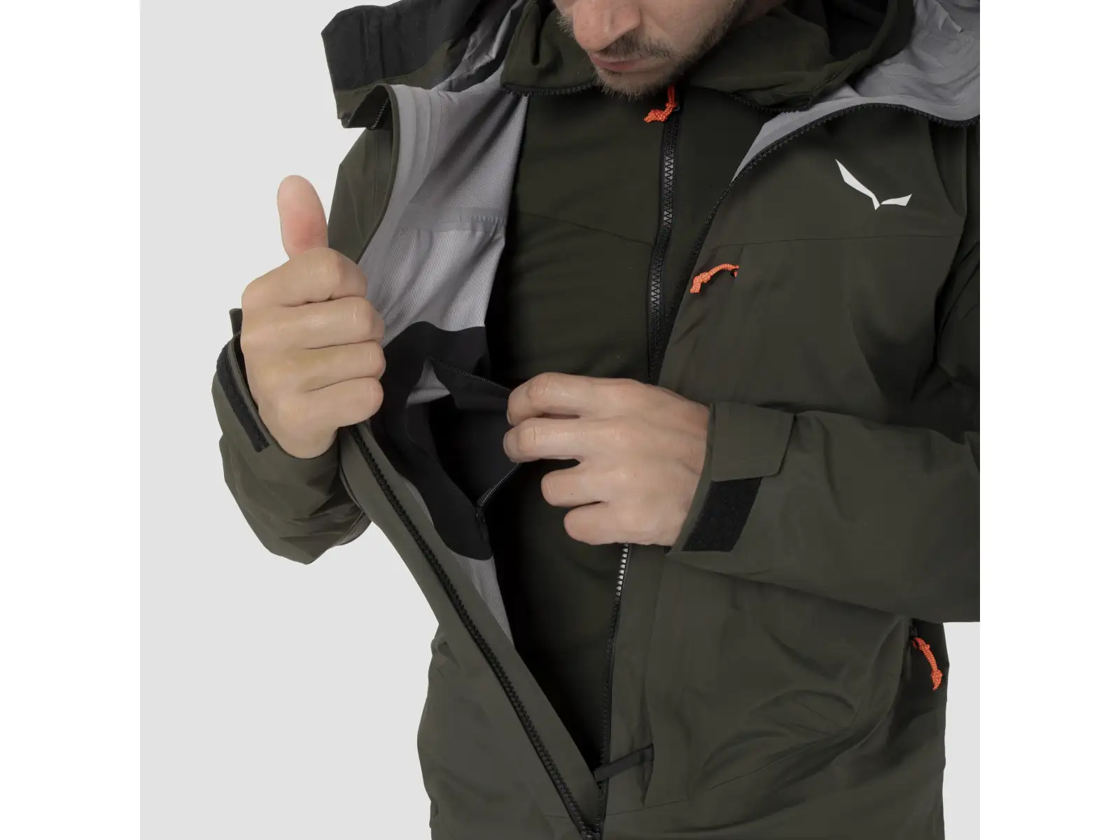 Salewa Sella 3L Powertex męska kurtka Dark Olive