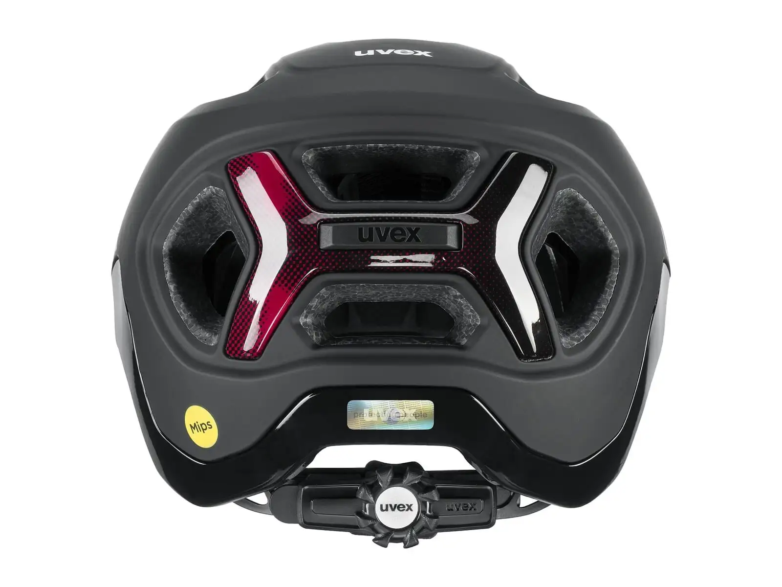 Uvex React Mips kask Black/Ruby Red Matt