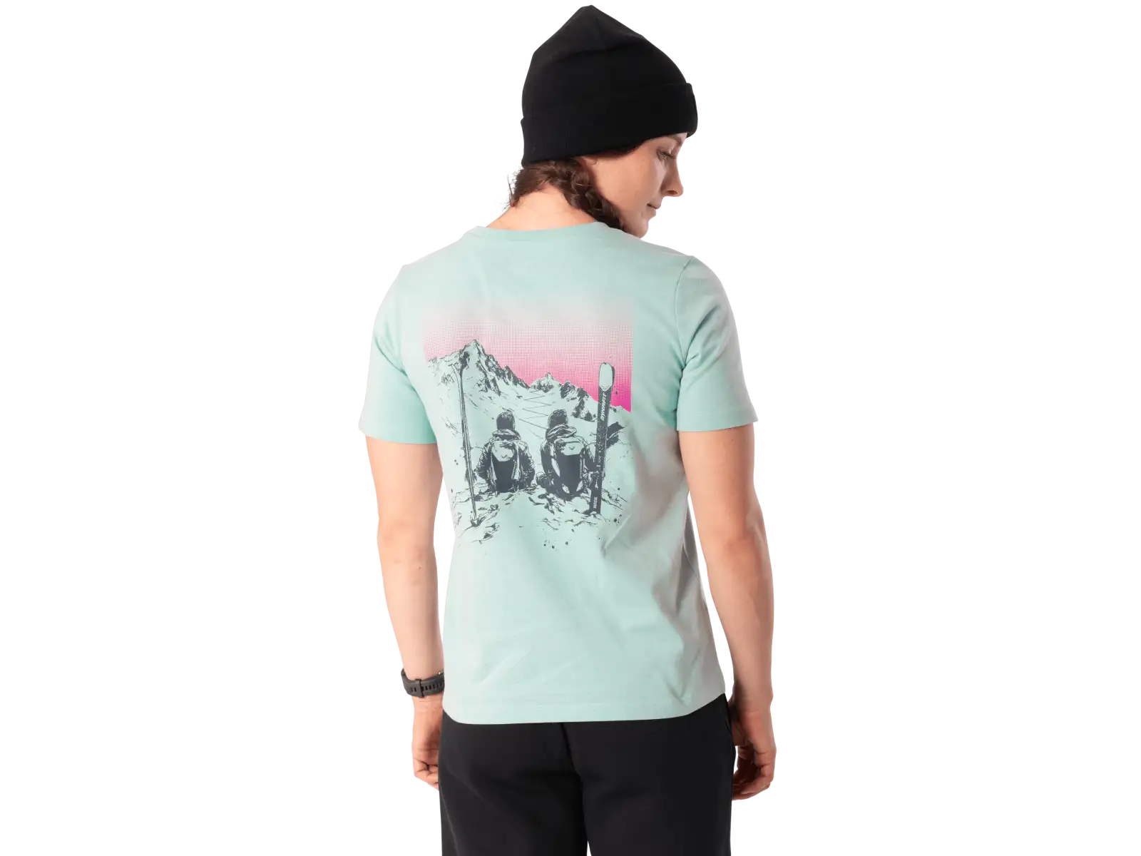 Dynafit Back Graphic Cotton damska koszulka krótki rękaw Cloud Blue/Twilight