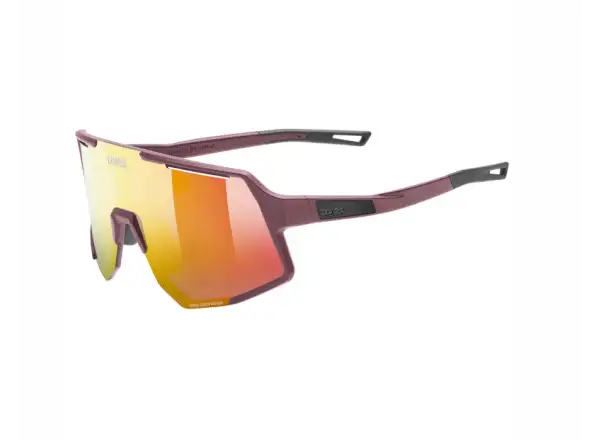 Uvex Sequenze CV okulary rowerowe Burgundy matt/Mirror Red