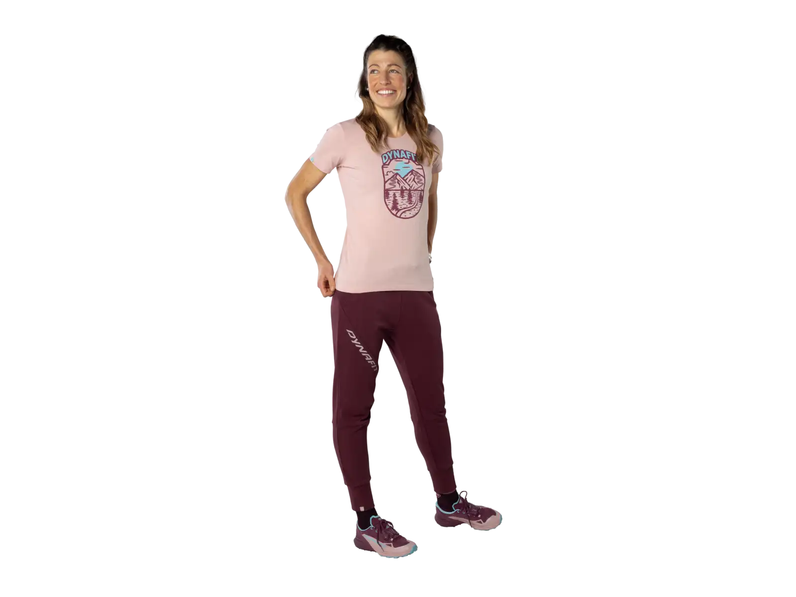 Dynafit Graphic Cotton damska koszulka z krotkim rekawem Pale Rose/Horizon