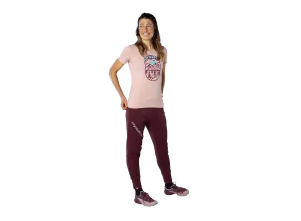 Dynafit Graphic Cotton damska koszulka z krotkim rekawem Pale Rose/Horizon