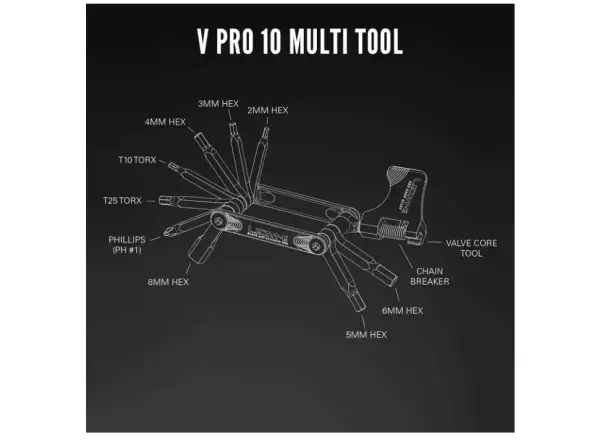 Lezyne V Pro multitool 10 funkcji czarna