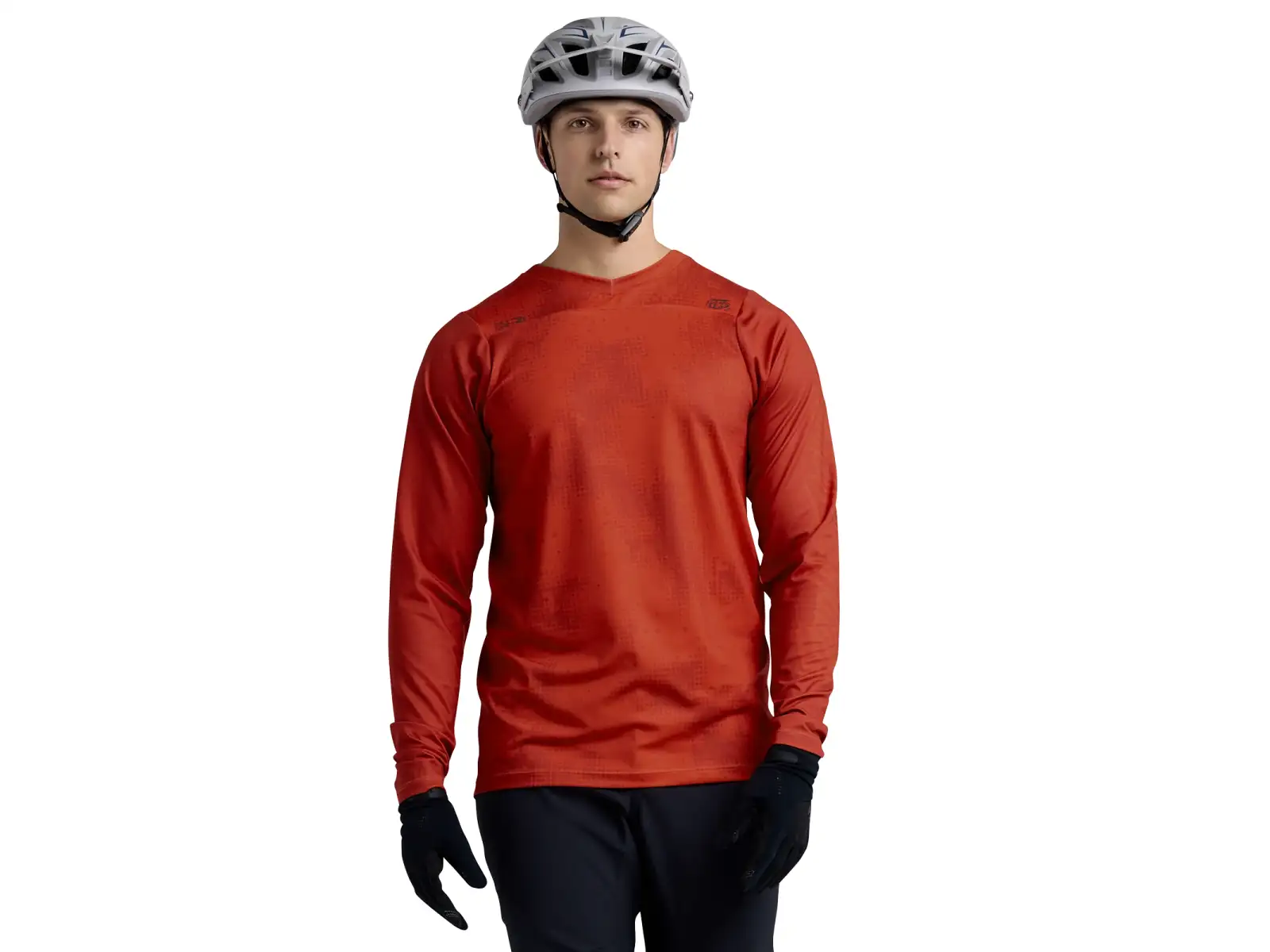 Troy Lee Designs Skyline Chill męska koszulka z długim rękawem Scattered Fire Orange