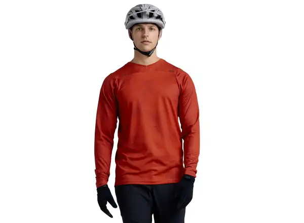 Troy Lee Designs Skyline Chill męska koszulka z długim rękawem Scattered Fire Orange