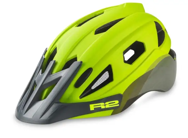 R2 Wheelie dziecięcy kask rowerowy neon żółty/szary/czarny