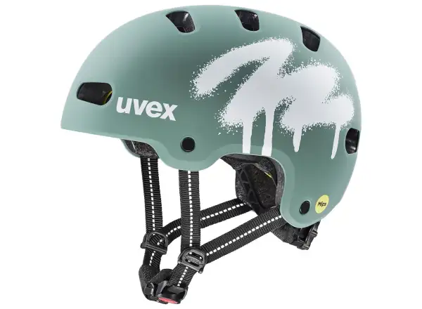 Uvex Kid 4 Style Mips kask dziecięcy Spray Sage Green Matt