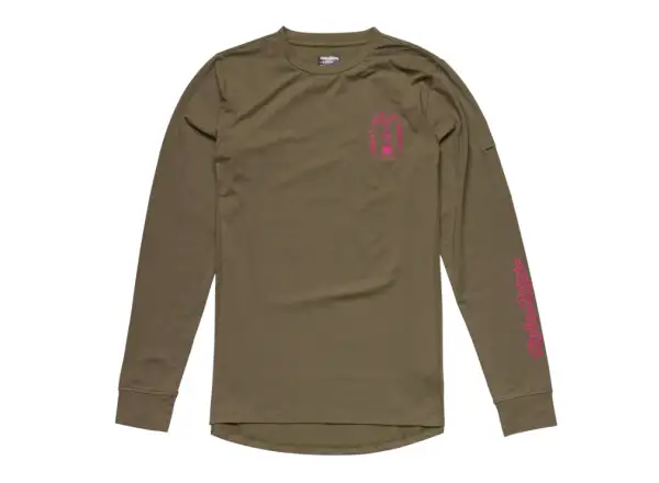 Troy Lee Designs Ruckus Ride Tee dziecięca koszulka z długim rękawem Fangs Olive