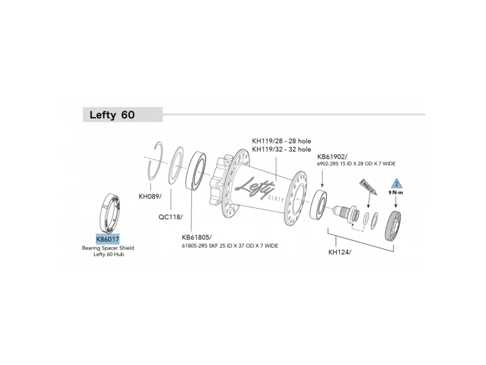 Cannondale Lefty hub bearing retainer część zamienna piasty