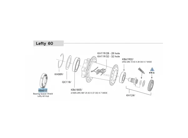 Cannondale Lefty hub bearing retainer część zamienna piasty
