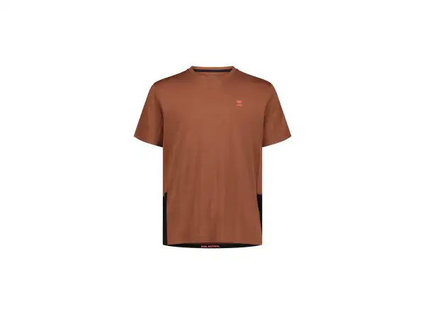 Mons Royale Tarn Merino męska koszulka z krótkim rękawem Cinnamon / Black