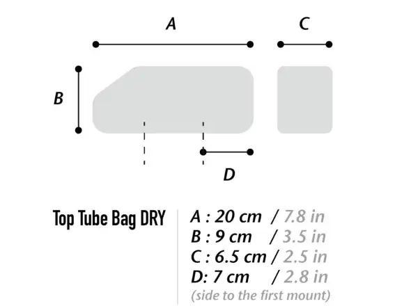Woho X-Touring Top-tube Bag Dry 1,1 l torba ramowa Honeycomb iron Grey