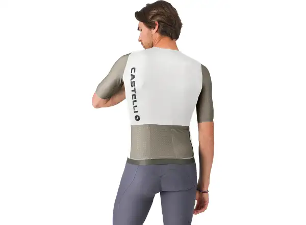 Castelli Corretto męska koszulka rowerowa krótki rękaw Ivory/Clay-Black