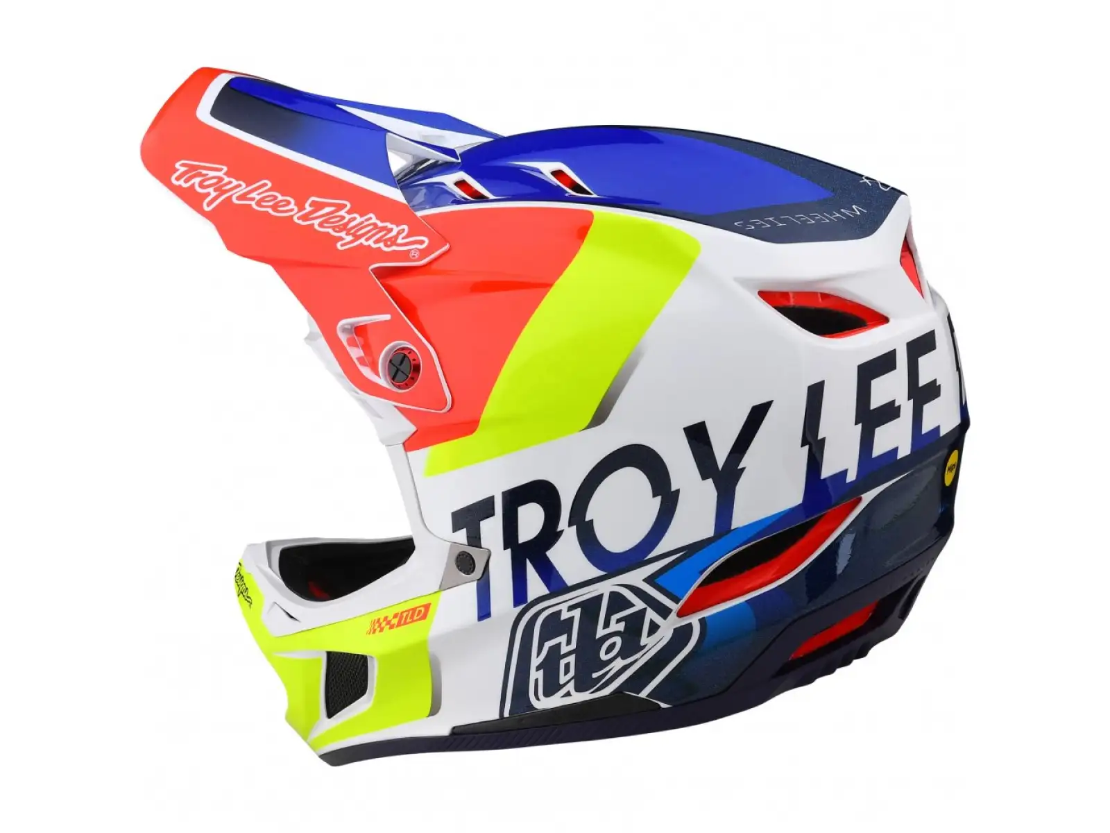 Troy Lee Designs D4 Composite Mips Qualifier kask White/Blue