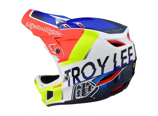 Troy Lee Designs D4 Composite Mips Qualifier kask White/Blue