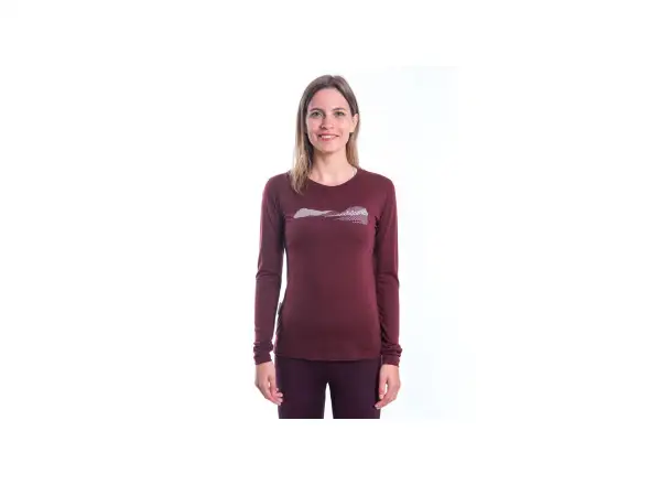 Sensor Merino Air PT Hills damska koszulka długi rękaw Port Red