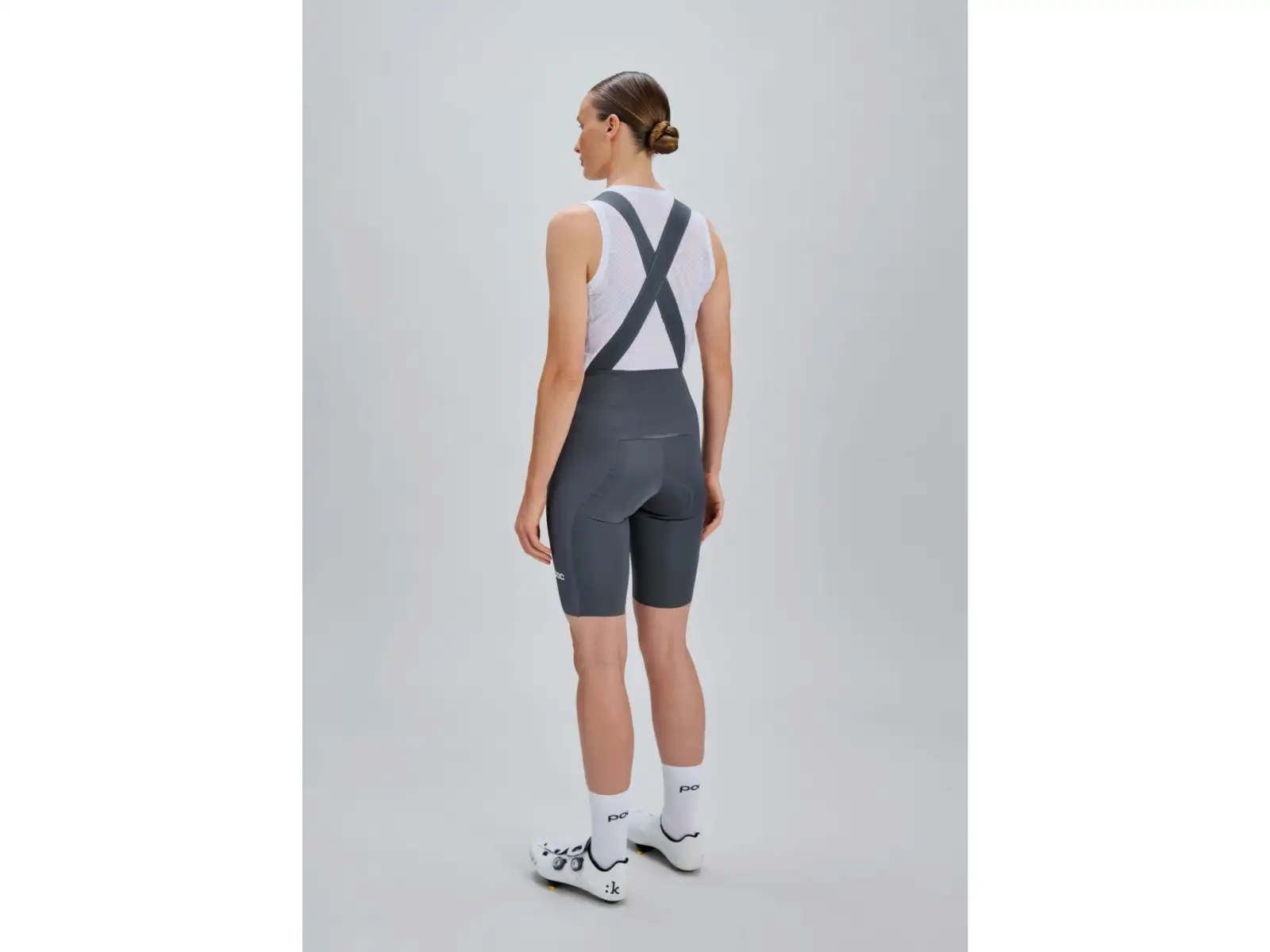 POC Raceday damskie spodenki z wkładką i szelkami Sylvanite Grey