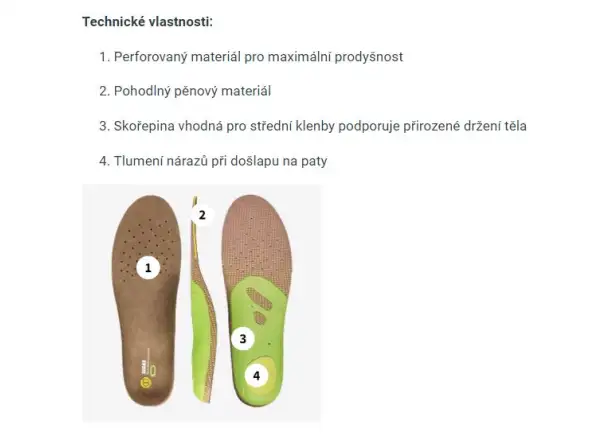 Sidas 3Feet Outdoor Mid wkładki do butów średnie podbicie 1 para