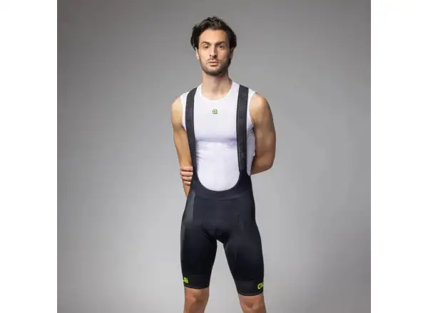 Alé Pragma Corsa 2.0 męskie spodenki z wkładką i szelkami Black/Fluo Yellow