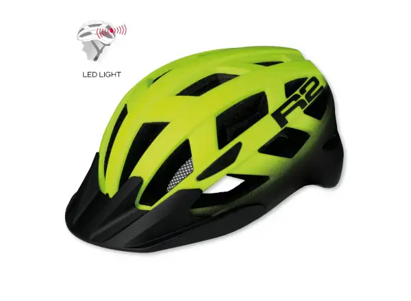 R2 Lumen kask rowerowy neonowy żółty/czarny