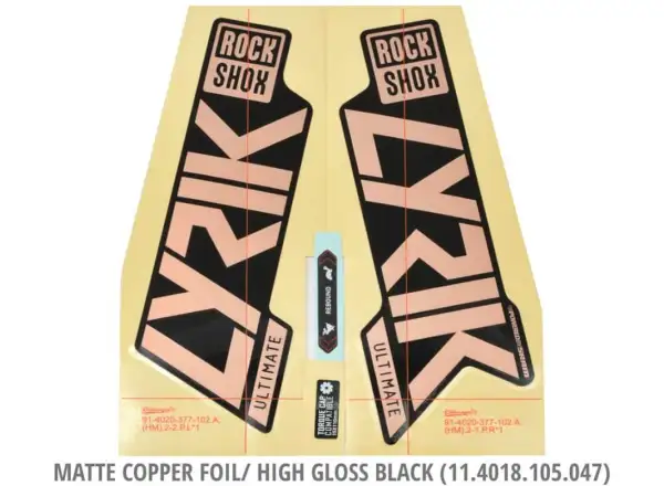 Rock Shox Decal Lyrik Ultimate 27,5"/29" 2021 matowa miedziana folia/wysoki połysk czarny