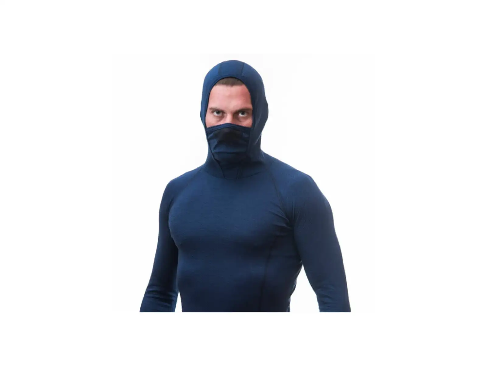 Sensor Merino DF męska koszulka z długim rękawem z kapturem Deep Blue