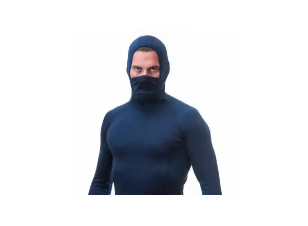 Sensor Merino DF męska koszulka z długim rękawem z kapturem Deep Blue