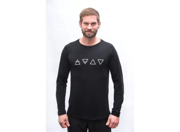 Sensor Merino Blend Elements męska koszulka długi rękaw czarna