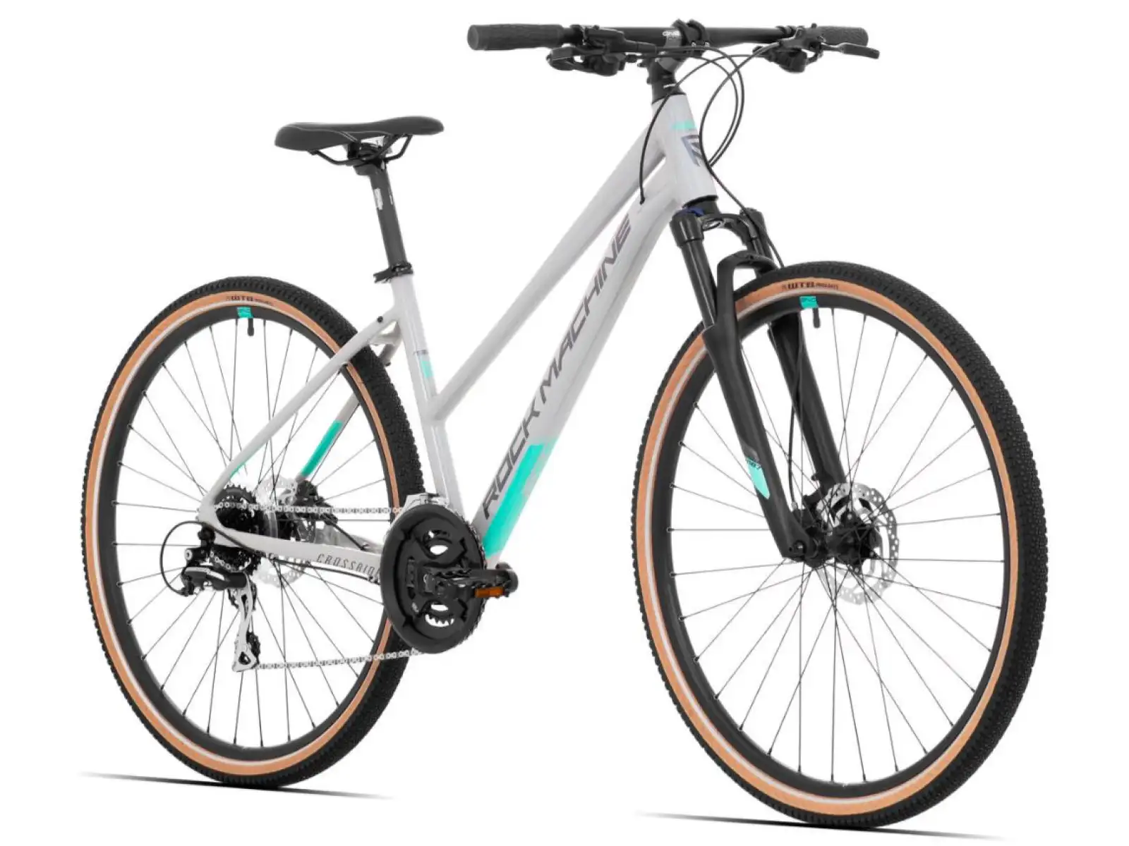 Rock Machine CrossRide 300 Lady gloss light grey/dark grey damski rower trekkingowy