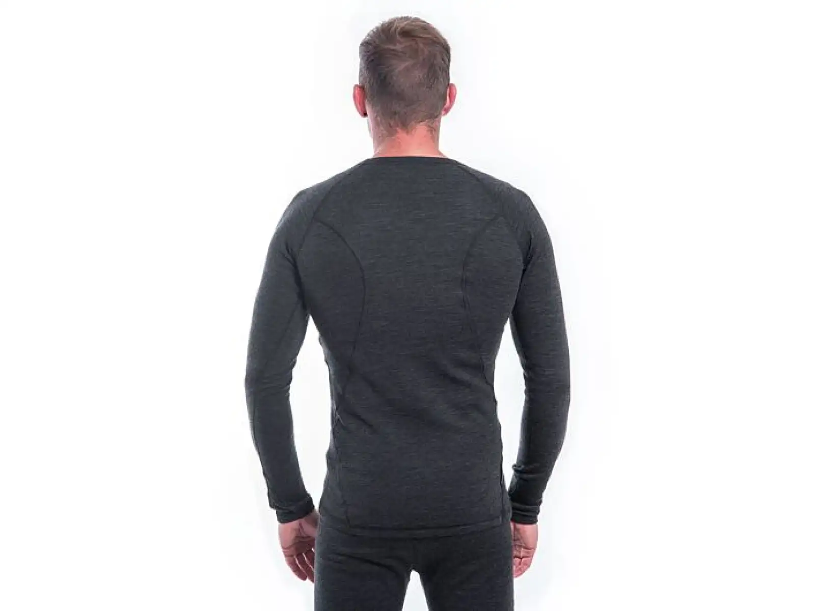 Sensor Merino Bold męska koszulka z długim rękawem Anthracite Gray