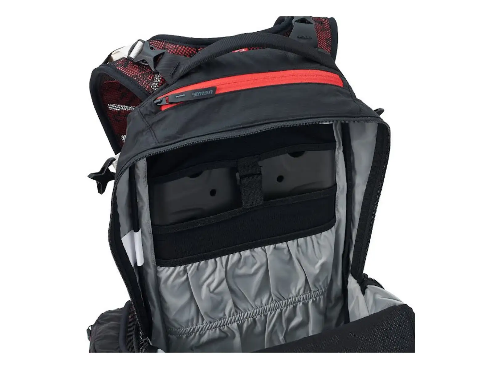 USWE Flow 16 plecak z ochraniaczem kręgosłupa Black/Red 16 l