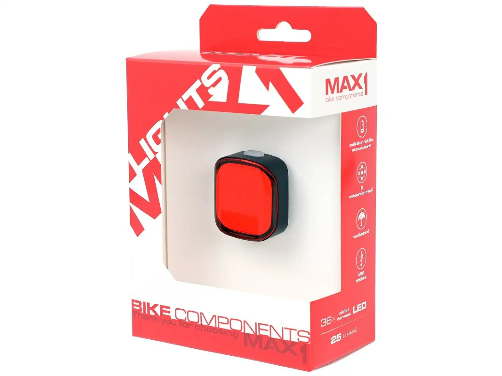Max1 Sirius USB tylne światło