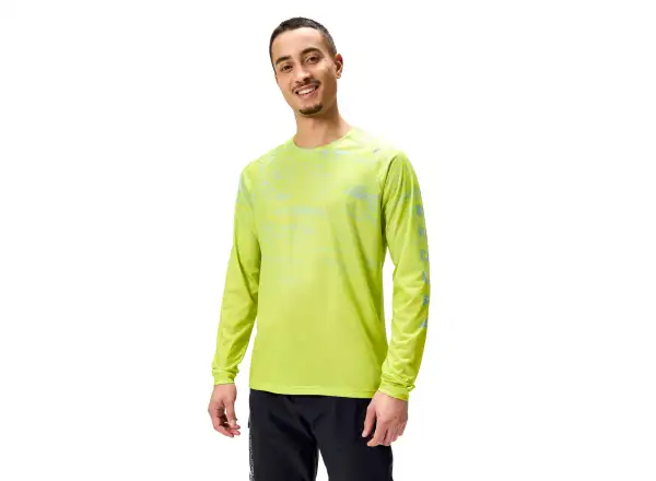 Endura LTD Marble Printed męska koszulka rowerowa z długim rękawem Lime Green