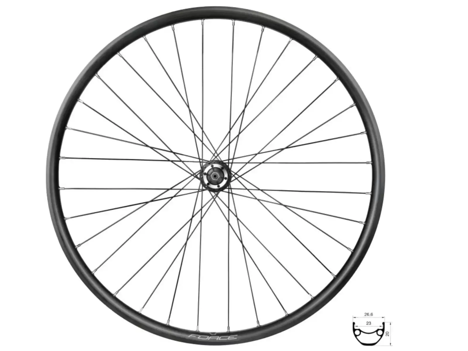 Force XC Disc 584×23 tylne zaplecione koło F804333 32 otwory
