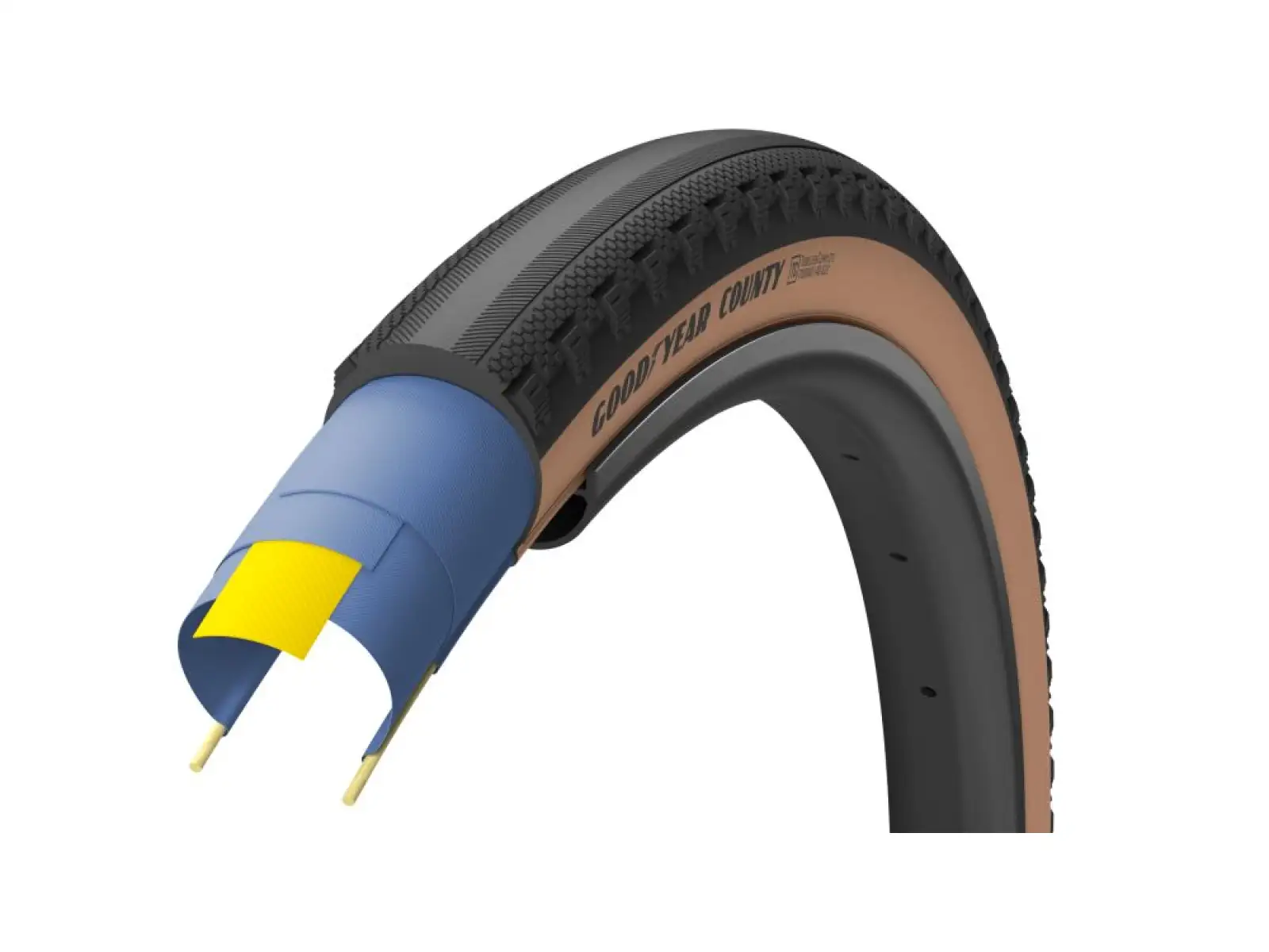 Goodyear County Ultimate Tubeless Complete 40-622 gravel opona kevlar Tan