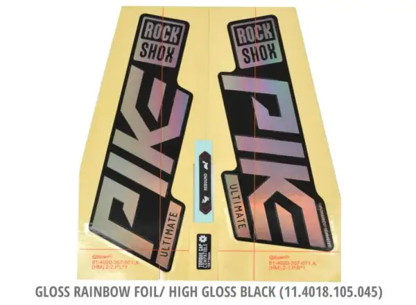 Rock Shox Naklejka Pike Ultimate 27,5"/29" 2021 połysk tęcza folia/wysoki połysk czarny