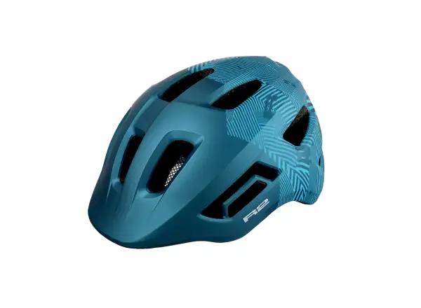 R2 Pulse dziecięcy kask rowerowy petrol niebieska/jasnoniebieska