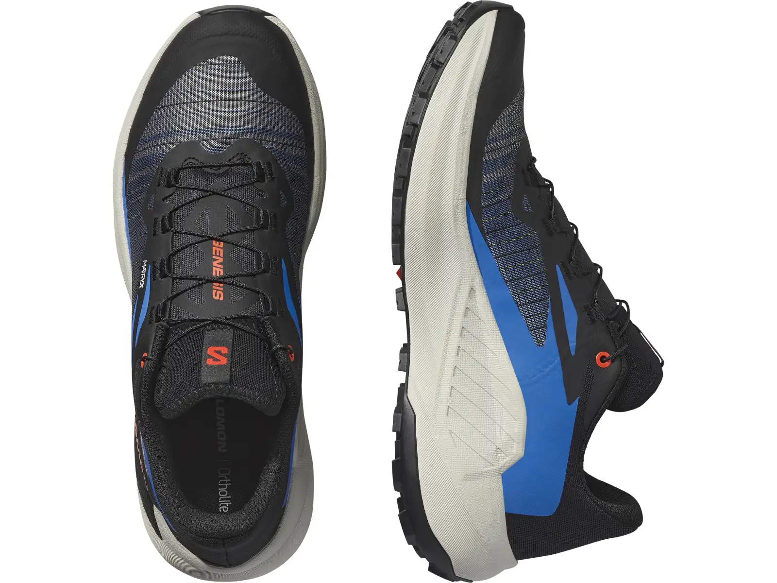 Salomon Genesis męskie buty do biegania Black/French Blue/Cherry Tomato