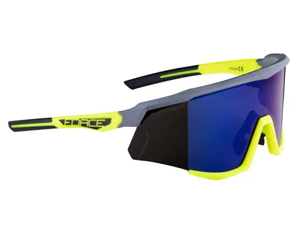 Force Sonic okulary rowerowe szary/fluo, niebieskofioletowe lustrzane szkła