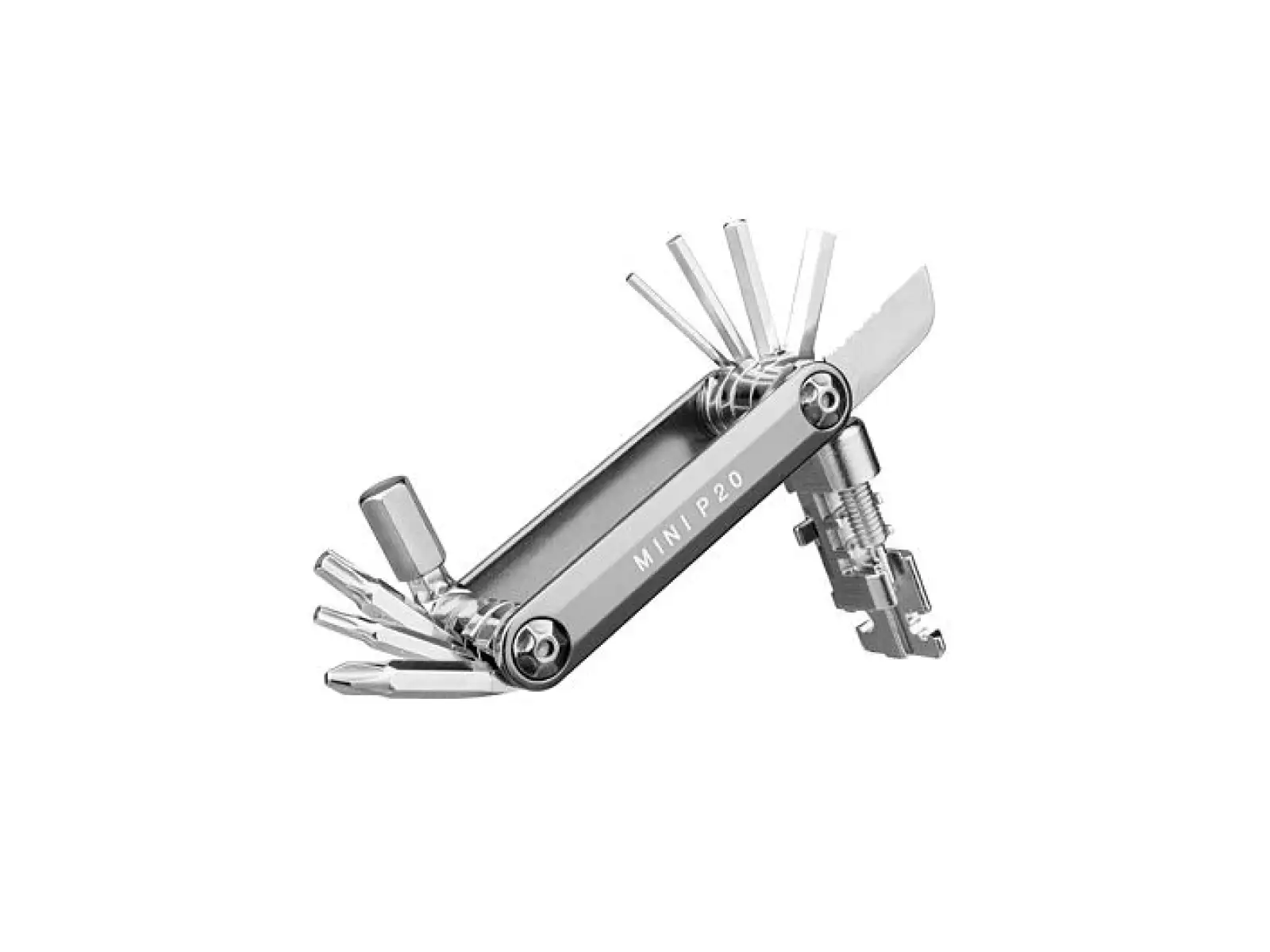 Topeak Mini P20 multiklucz 20 funkcji srebrna