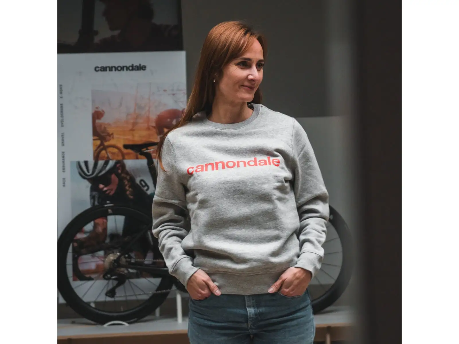 Cannondale Lifestyle bluza długi rękaw Heather Grey/Rally Red