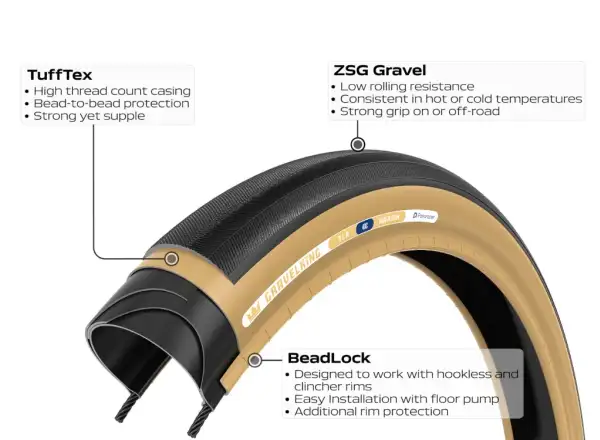 Panaracer GravelKing SS opona 700x40 czarna/brązowa
