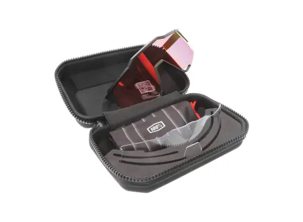100% Performance Speedcraft okulary rowerowe Soft Tact Black/HIPER Red Multilay