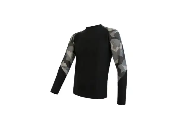 Sensor Merino Impress męska bielizna termoaktywna długi rękaw czarna/Camo