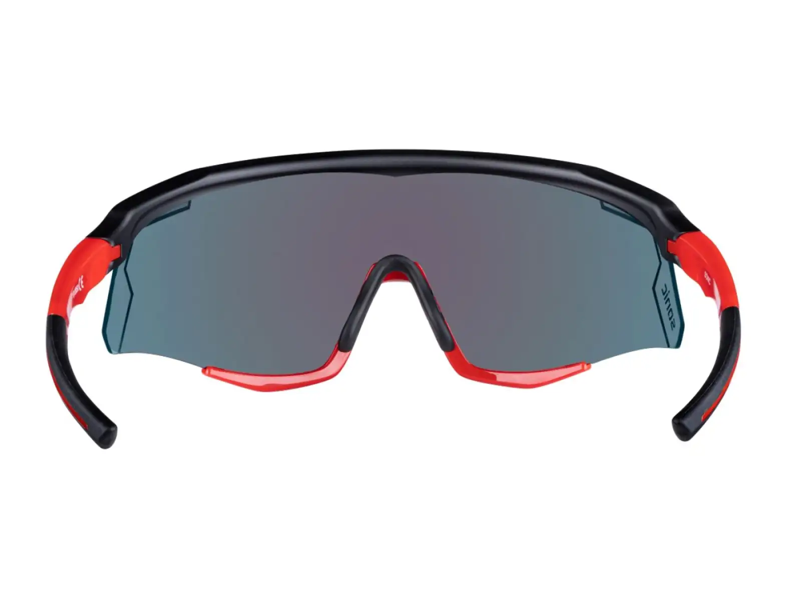 Force Sonic okulary rowerowe czarna/czerwona, czerwone lustrzane soczewki
